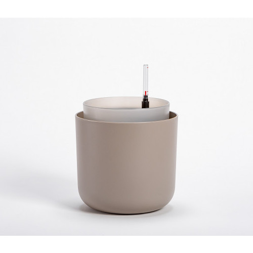 Flower Pot 19cm (Taupe) with water reservoir